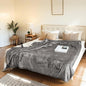 Electric Heated Blanket Twin Size 62"x84" - Flannel & Sherpa Fabric Dual-Sided, 6 Heat Settings & 10 Hours Auto Off, Soft & Cozy Warming Throw for Home, Office, or Bed, Machine Washable, Light Gray