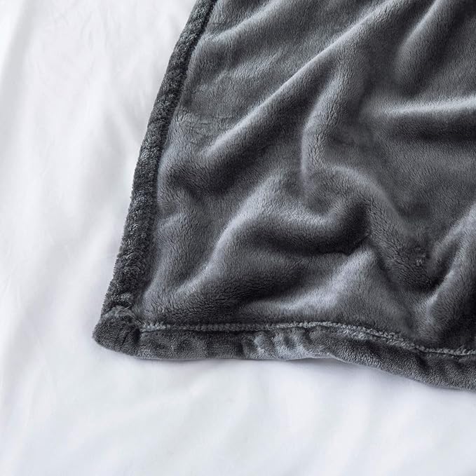 IR Imperial Rooms Fleece Blanket 16 Pack - Super Soft Fluffy Grey Throw Blanket for Sofa and Bed - Warm and Cozy Lightweight 400 GSM Microfiber Bed Throws Blankets, 50x60 Inches (Throw/Travel)