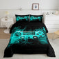 Feelyou Kids Gamer Comforter Set Full Size Teens Gamepad Bedroom Decor for Boys Girls Video Game Controller Bedding Set Youth Gaming Console Comforter Blue Black with 2 Pillow Case