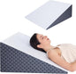 Wedge Pillow 12in Bed Wedge Pillow for Sleeping, Snoring, Back Support, After Surgery, Triangle Pillow, with Washable Cover, White Gray