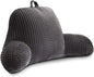 Holawakaka Reading Pillow for Bed and Sofa Couch Sitting Up, Backrest Pillows with Arms for Kids Teens Adults, Back Support Cushion for Lounging, Watching TV, Working on Laptop, Dark Grey