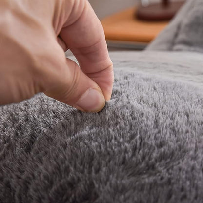 A Nice Night Faux Fur Reading Pillow Bed Wedge Large Adult Children Backrest with Arms Back Support for Sitting Up in Bed / Couch for Bedrest,Gray (Standard)