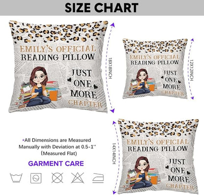 ENCYCOM Personalized Book Reading Pocket Pillow - Custom Reading Pillows with Name – Uniqua Gift for Bookworm Girls, Women Who Love Books, Perfect for Bed or Cozy Corner (Reading Pillow 01)