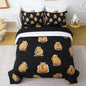 Wajade Capybara Comforter Set 7 Piece Cute Black Animal Bedding Set Capybara for Boys Girls Room Decoration Queen Size with Sheet and 2 Pillowcases 2 Pillow Shams Cute Bed in a Bag as Birthday Gift