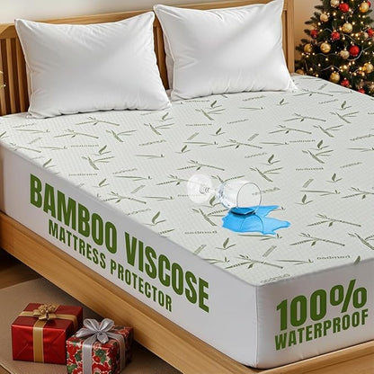 Utopia Bedding Waterproof Mattress Protector California King Size Bed, Premium 200 GSM Bamboo Viscose Cooling Mattress Cover, Soft and Breathable, Fitted Style with 17 Inches Deep Stretchable Pockets