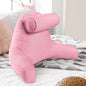 Cheer Collection Reading Pillow Chair - Chair Pillow with Arms and Detachable Neck Bolster for Bed & Couch - Machine Washable, Pink