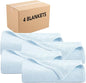 Arkwright Basket Weave Twin Blanket - Case of 4-100% Ringspun Cotton All Season Blankets, Luxury Hotel Quality, Soft on Skin, Breathable, 300 GSM for Bed, Sofa, and Chair, 68 X 90 in, Blue