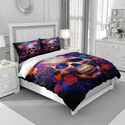 Halloween Bed Duvet Comforter Cover Sets Twin with 2 Pillowcases for Kids Girls Teens Adult Bedroom Decor