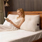 Large Headboard Wedge Pillow, Bed Rest Reading Pillow, Back Support Long Pillow, Bed Bolster Rest Reading Pillow with Removable Cover Beige, Queen:59 * 20 * 8Inches