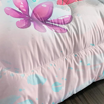 CVHOUSE Kawaii Sea Turtle Comforter Set Twin Size, Tie Dye Turtle Quilt Set, Ocean Decor 3 Pieces