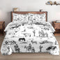Twin Size Comforter Set with Pillowcase, Cowboy Cow Farm Soft 2 Pcs Bedding for Kids and Adults, Horse Vintage Western Comforter Set for Room Bedroom Bed Decor