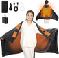 Cordless Heated Blanket with Hood, USB Battery Powered Heated Wearable Blanket with 9 Heating Zones, 20000 mAh Power Bank, 3 Levels, Portable Heated Throw Blanket, Heated Shawl