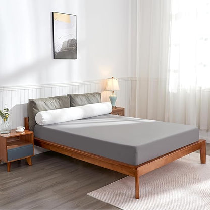 SyMax 7.8"x76" Body Pillow for King Bed, Memory Foam Bolster w/Removable Velvet Cover, Headboard Gap Filler Pillow, White
