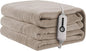 Heated Electric Blanket 62"x84" Twin Size, Soft Coral Fleece Blanket with 4 Heating Levels & 10 Hours Auto-Off, Fast Heating, Warm Cozy, Machine Washable for Home & Office - Light Brown