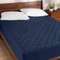 Bare Home King Quilted Fitted Mattress Pad - Cooling Mattress Cover - Easily Washable - Elastic Fitted Cover for Mattress - Stretch-to-Fit up to 15 Inches Deep (King, Dark Blue)