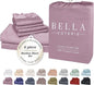 Bella Coterie 6 Piece Luxury Bamboo Viscose Queen Size Sheet Set | 100% Organically Grown | Cooling for Hot Sleepers | 18" Deep Pocket | Soft & Hypoallergenic | 4 Pillowcases [Lilac]