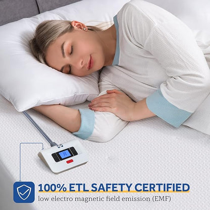 Sealy Heated Mattress Pad Full Size 54x75 Inch, Zone Heating Electric Bed Warmer with Deep Pocket, 10 Heat Setting Controller & 1-12 Hours Auto Shut Off, Knitted Breathable Heated Mattress Cover