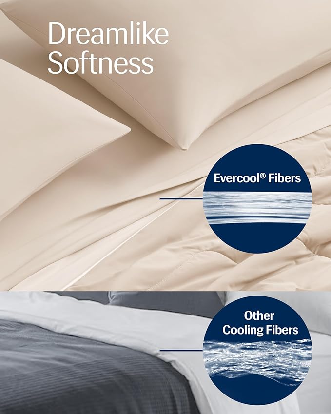 REST® Evercool® Cooling Comforter, Twin/Twin XL, Blanket for Hot Sleepers, All Season Bedding to Keep Cool for Night Sweats, Breathable Lightweight Blanket, 68"x90" Inches, Snow Ivory