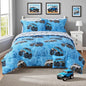 Mooreeke Kids Full Comforter Sets for Boys 8 Pieces Truck Blue Bedding Set for Teens Soft Microfiber Kids Bed in A Bag with Comforter, Sheet Set, Shams and Decorative Toy Pillow All Season