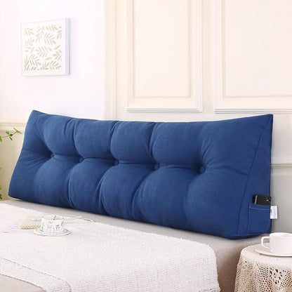SAMTY Triangular Wedge Pillow headboard Full Size for Couch Large headboard Pillow with Removable Cover Back Rest Pillows for Sitting up in Bed