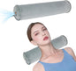 ONTYZZ Inflatable Round Neck Pillow Cervical Roll Pillow Cylinder Bolster Pillow for Head, Neck, Back, Legs and Yoga, Grey（3.93 * 18.89）