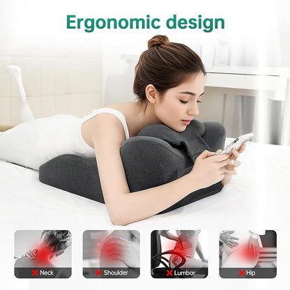 Reading Pillow for Prone, Lying and Sitting in Bed, Wedge Pillow for Headboard, Ergonomic Memory Foam Bed Wedge Pillow for Chin & Back Support, Ideal for Massage and Sleeping - Gray