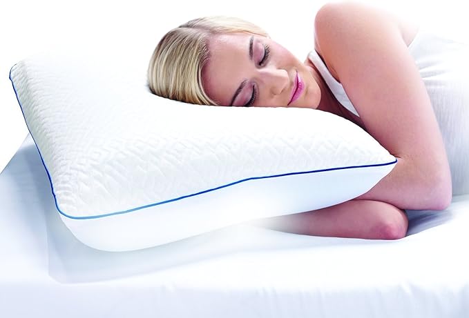 Sleep Innovations Forever Cool Pillow Gel Memory Foam, Standard Size, Cool Touch Cover and Gel Memory Foam Core, Side, Stomach, and Back Sleepers, Medium Support