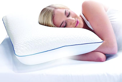Sleep Innovations Forever Cool Pillow Gel Memory Foam, Standard Size, Cool Touch Cover and Gel Memory Foam Core, Side, Stomach, and Back Sleepers, Medium Support