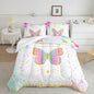 CVHOUSE Butterfly Bedding Set - Twin Butterfly Comforter Set with 1 Comforter and 2 Pillow Cases - 3 Piece