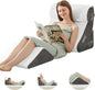 BDEUS 4PCS Bed Wedge Pillow Post Surgery, Orthopedic Sleeping Wedge Pillow Set for Back, Neck and Leg Pain Relief, Acid Reflux, GERD, Memory Foam Support Pillows for After Surgery, White