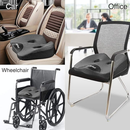 LOUTYTUO Seat Cushion Pillow,100% Memory Foam and Washable Cover,for Office Chair,Car Seat and Wheelchair,Tailbone & Sciatica & Back Pain Relief
