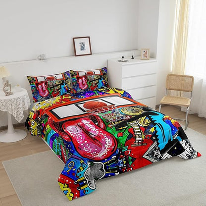Castle Fairy 3D Basketball Comforter Set Sports Games Bedding Set for Kids Girls Women Adults Hippie Graffiti Comforter Cool Shooting Pose Quilted Duvet Set Bedroom Collection Twin Pink 2Pcs