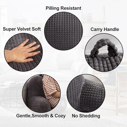 Holawakaka Reading Pillow for Bed and Sofa Couch Sitting Up, Backrest Pillows with Arms for Kids Teens Adults, Back Support Cushion for Lounging, Watching TV, Working on Laptop, Dark Grey
