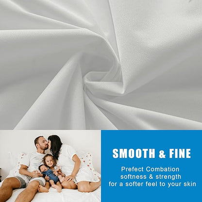 2 Pack Mattress Protector King Size 100% Waterproof Fitted Mattress Cover, Breathable Noiseless & Machine Washable Bed Cover Deep Pocket from 5" to 21", Bed Protector for Pets Kids Adults Light Grey