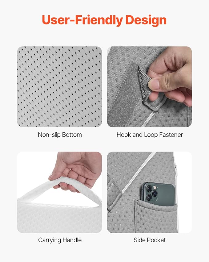 VEVOR Bed Wedge Pillow for Sleeping, 3 Pcs Adjustable Orthopedic Bed Wedge Set, with Jacquard Washable Cover & Foam Support, Post Surgery Pillow for Acid Reflux Back Pain Snoring Relief, White/Grey