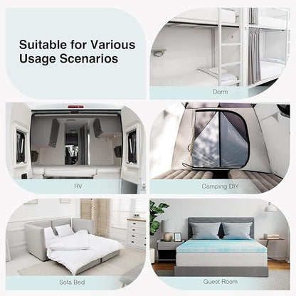 Novilla King Memory Foam Mattress Topper 3 Inch, Cooling Gel Infused, Ventilated Pressure Relief Pad, Medium Comfort for Sofa, RV, Camper, Dorm Room