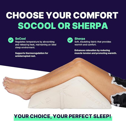 The Angle Wedge Pillow for Back Pain Relief – Leg Elevation Pillow for Bed, Knee Wedge Bolster Pillow for Lower Back Support, Triangle Foam Cushion for Sleeping & Comfort (Small)
