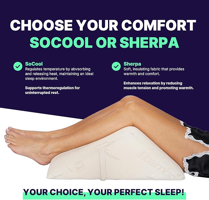 The Angle Wedge Pillow for Back Pain Relief – Leg Elevation Pillow for Bed, Knee Wedge Bolster Pillow for Lower Back Support, Triangle Foam Cushion for Sleeping & Comfort (Large)