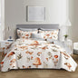 Mushroom Bedding Quilt Set for Kids Teens and Adults Room Decor,Natural Wild Fungus Plant Pattern Bedding Queen Size,Soft and Breathable Summer Quilts with 2 Pillowcases.