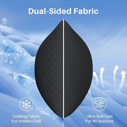 YZ HOME Cooling Body Pillow for Adults- Pillow Insert with Shredded Blue Memory Foam, Soft Support for Side Sleeper, Pregnant Women，Back Pain Relief, Washable Pillowcase (20x54 Inch, Dark Gray)