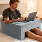 Reading Pillow for Gaming Lap Desk Pillow for Laptop with Cup Holder Pocket Foldable Memory Foam Bed Desk for Reading Working Crocheting Gaming Arm Rest on Bed/Sofa/Floor/Couch/Car(grey foldable)