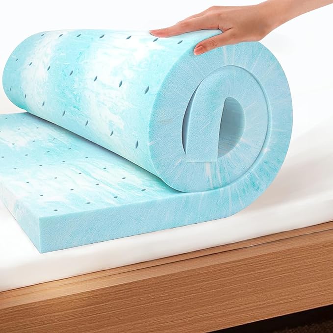 EGO Topper 3 Inch King Memory Foam Mattress Topper, Gel Foam Mattress Topper for Pressure Relief, Ventilated Design Bed Topper in a Box, CertiPUR-US Certified, 76"×80", Medium