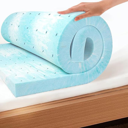 EGO Topper 4 Inch Twin XL Memory Foam Mattress Topper, Gel Foam Mattress Topper for Pressure Relief, Ventilated Design Bed Topper in a Box, CertiPUR-US Certified, 38"×80", Medium