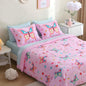 Girls Butterfly Comforter Set Full Size 7 Piece Bed in A Bag Colorful Pink Flowers Leaves Bedding Set for Kids Teens Super Soft All Season