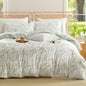 Botanical Duvet Cover Full Sage Green Reversible Floral Bedding Set Farmhouse Leaf Bedding 3Pcs Modern Aesthetic Duvet Covers with Zipper Closure Ultra Soft Microfiber