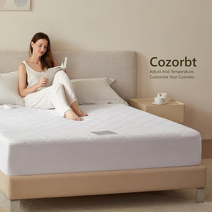 Heated Diamond Quilted Mattress Pad,Queen Size Dual Control,Soft Bed Warmer,10 Heat Settings,1-12 Hours Auto-Off,Fast Heating,ETL Certified,Machine Washable,Fit Up to 18" Deep Pocket,60"x80"