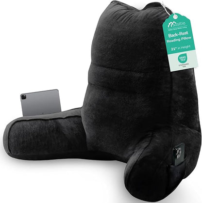 Sasttie Reading Pillow, Pillows for Reading or Relaxing – Ergonomic Support for Head, Neck, Back, and Lumbar, 21-Inch, Black