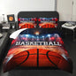Sports Basketball Print Comforter 3Pcs Twin Ball Sport Gaming Basketball Court Bedding Set for Kid Teen Girl Boy Adult Basketball Sport Games Quilt Bed Decor with 1 Comforter and 2 Pillowcases