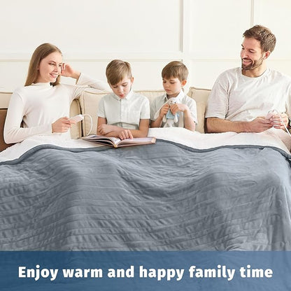 Heated Electric Blanket Queen Size - 84" x 90" Heating Blanket with Dual Control, 10 Heating Levels & 8 Hours Auto Off, Soft Warm Flannel Blanket, Christmas Birthday Gifts for Senior Grandma