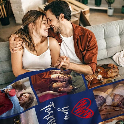Yoke Style Ships Next Day - Printed in USA, I Love You Custom Blanket with Picture for Couples, Personalized Photo Blanket Valentine's Day Gifts for Girlfriend, Boyfriend, Wife, Husband